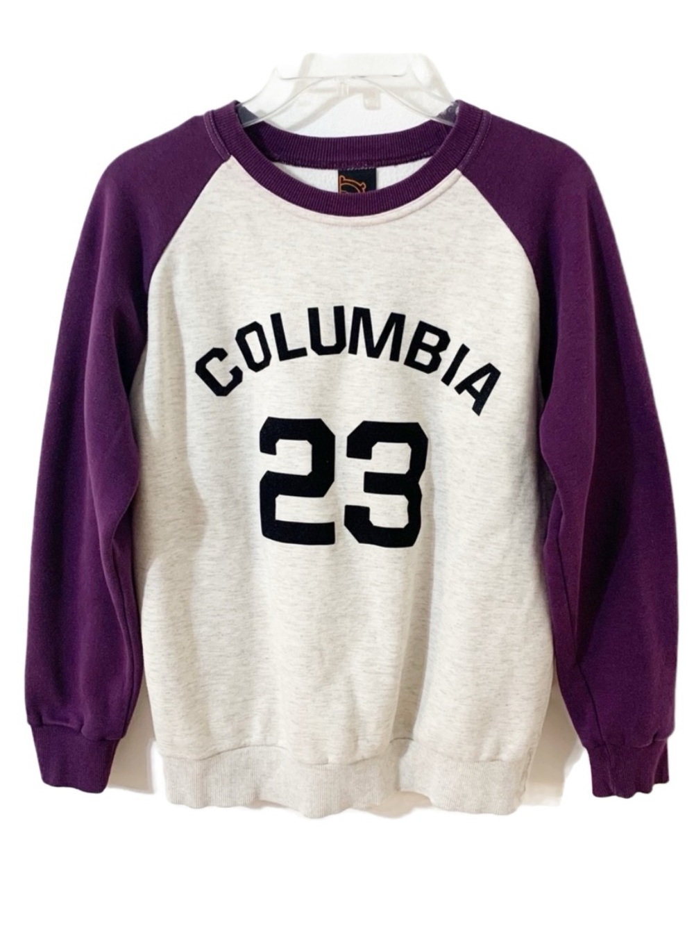 Unbranded Two Toned Baseball Style Columbia 23 Sweatshirt Raglan Sleeves Cuffs